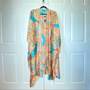 BOOHOO PRINTED BEACH KIMONO COVERUP